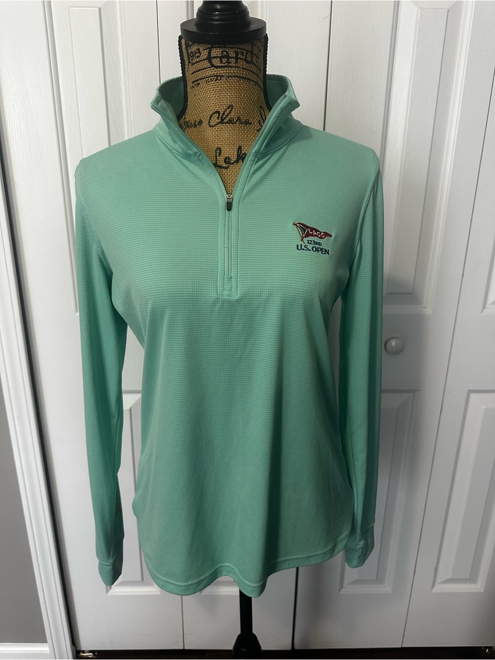 Straight Down Performance Green Quarter Zip Pullover